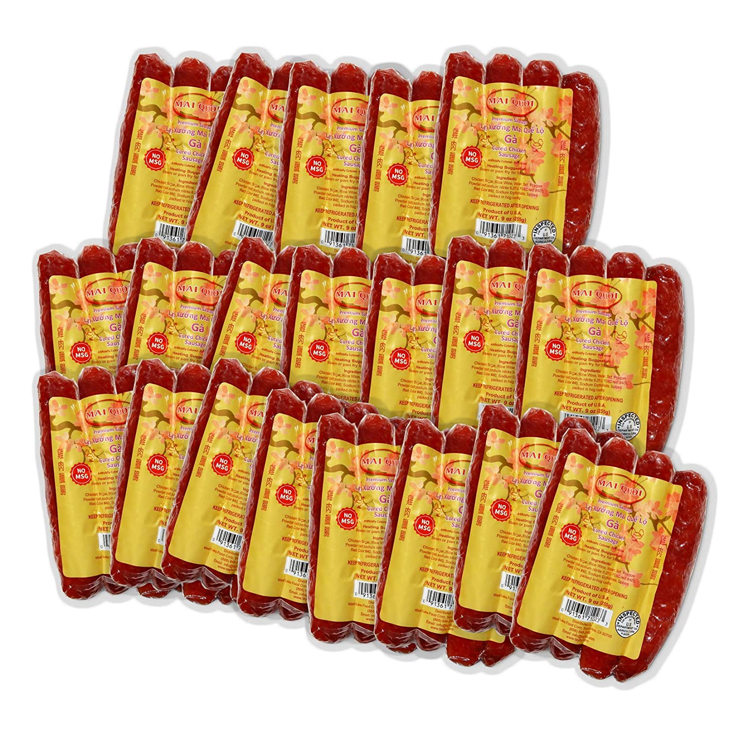 LAP XUONG GA – Gourmet PORK & CHICKEN CURED SAUSAGE 20 packs (No MSG) – Made In USA